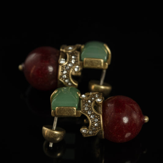 Red Agate Drop Earrings - Vintage Allure & Silver Charm | iBrilliance