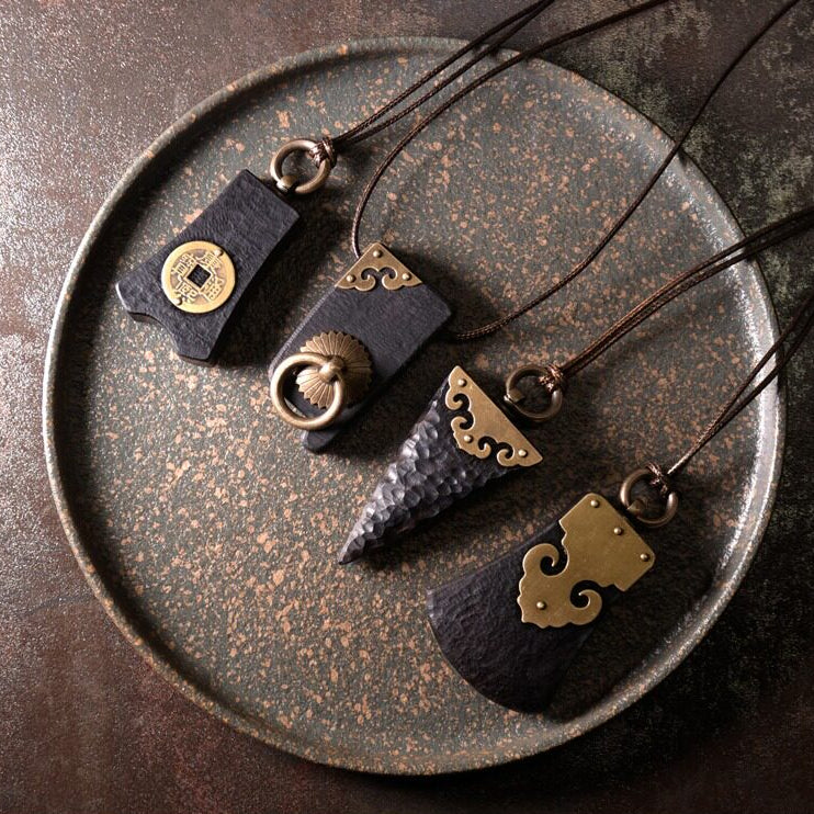 Ebony Wood Arrow Pendant Necklace | Handcrafted Wooden Necklace N02