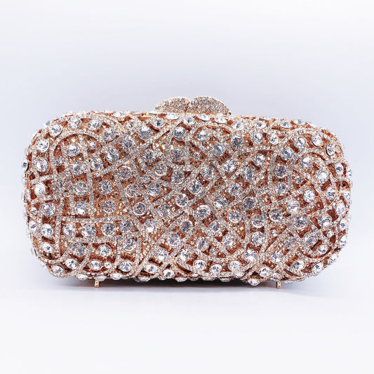 Luminous Rhinestone Evening Clutch - Sophisticated Gala Statement | iBrilliance Bags