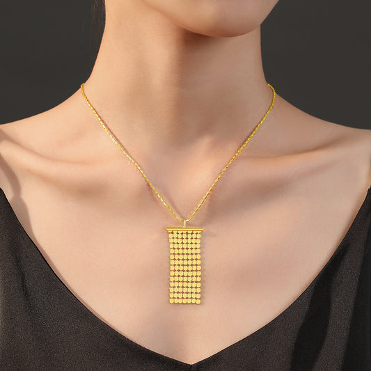 Sterling Silver Sequin Tassel Pendant Necklace | Necklace NK09