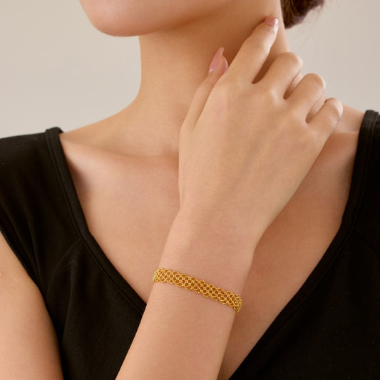 S925 Sterling Silver Double-Sided Lace Bracelet | Woven Bracelet BR08 Bracelet