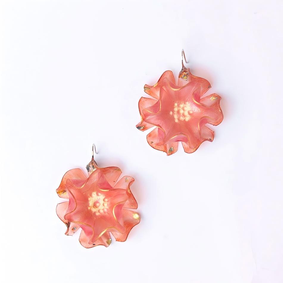 Devoted | Sculptural Leather Flower Earrings E04