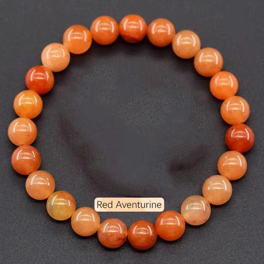 Natural Stone Beaded Bracelet - Refined Unisex Elegance | iBrilliance L1825-Red Dongling