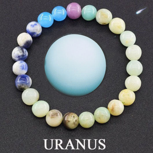 Cosmic Harmony: Eight Planets Tiger Eye Beaded Bracelet | iBrilliance