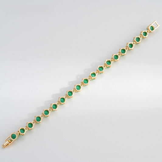 Jadeite Dry Green Round Bracelet Yang Green Jade Bracelet