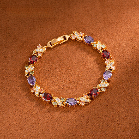 Vibrant Prism Zircon Statement Bracelet - Radiant Evening Elegance | iBrilliance
