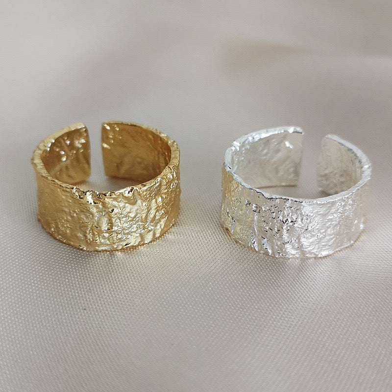 Open ring S925 sterling silver wholesale index finger ring women's ins simple style tin foil trendy