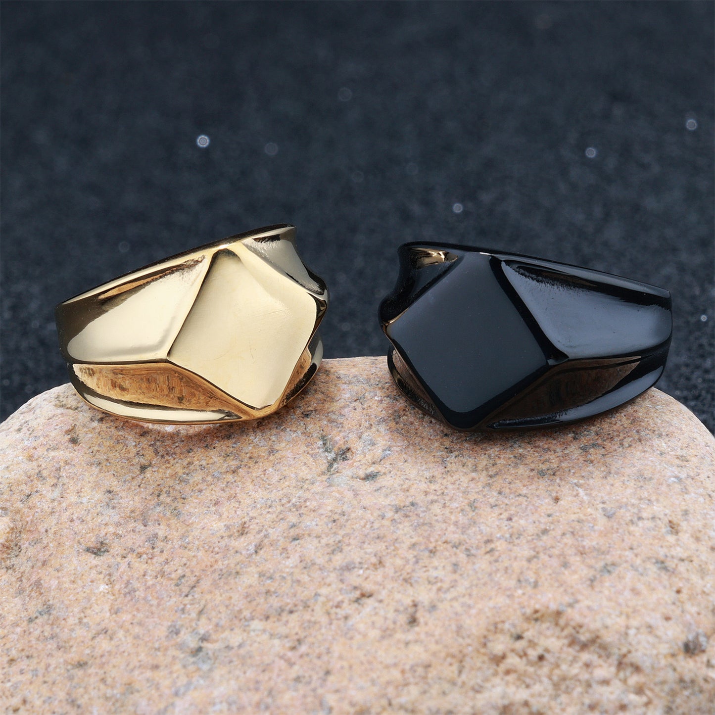 Personalized irregular diamond solid titanium steel ring Nordic simple style fashion jewelry