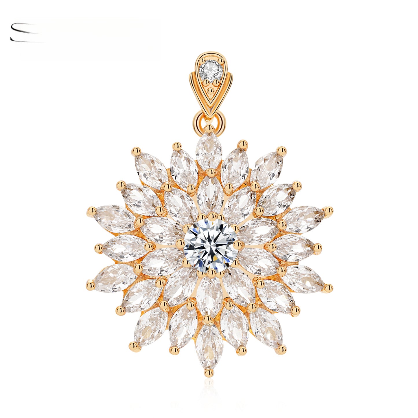 Floral Radiance Zircon Pendant - Vintage-Inspired Retro Charm | iBrilliance