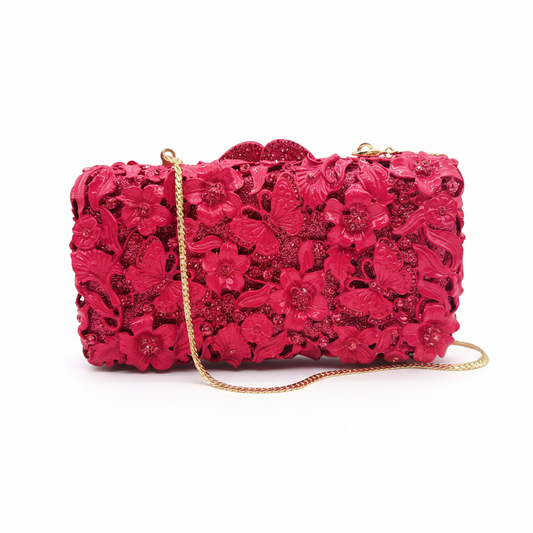 Bloom | Floral Sculpted Evening Clutch Bag CB01 Clutch Bag
