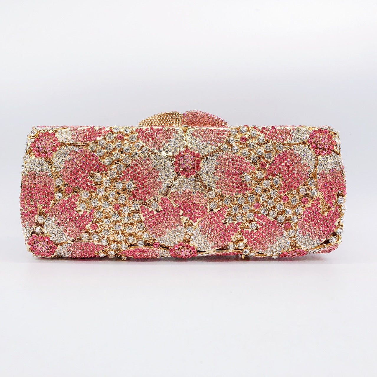 Crystal Evening Clutch - Handcrafted Rhinestone Statement Bag | iBrilliance pink magnet