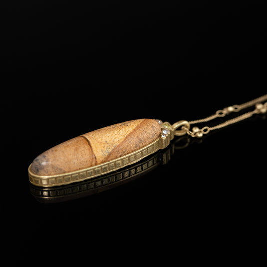 Vintage Fashion Personality Temperament Retro Gold Distressed Women's Natural Stone Simple Long Necklace Minimalist Long Necklace