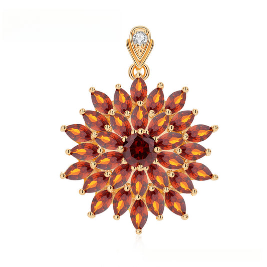 Colorful Flower Zircon Pendant Fashion Retro Style