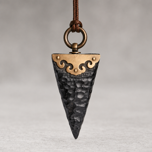 Ebony Wood Arrow Pendant Necklace | Handcrafted Wooden Necklace N02 Natural Ebony & Brass|Large Necklace