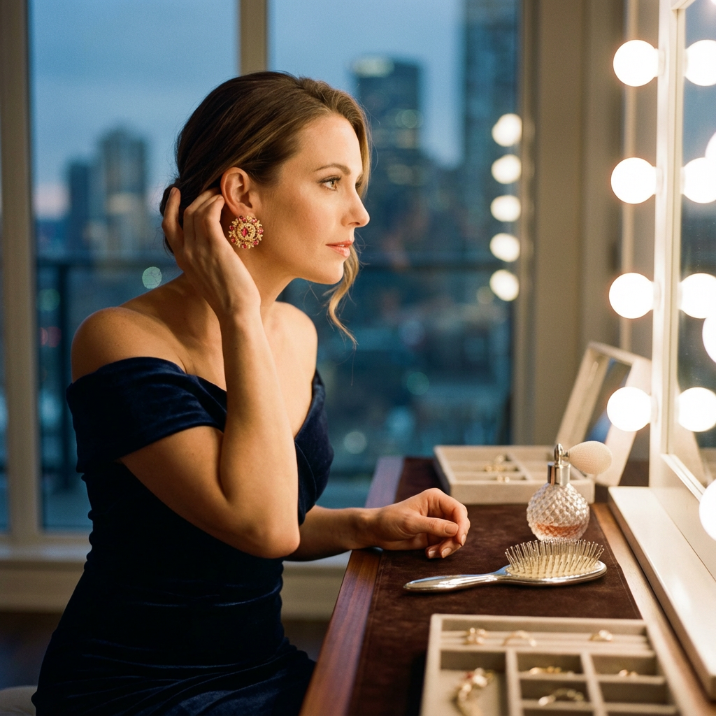 Pink Crystal Radiance: Vintage Round Hollow Earrings | iBrilliance