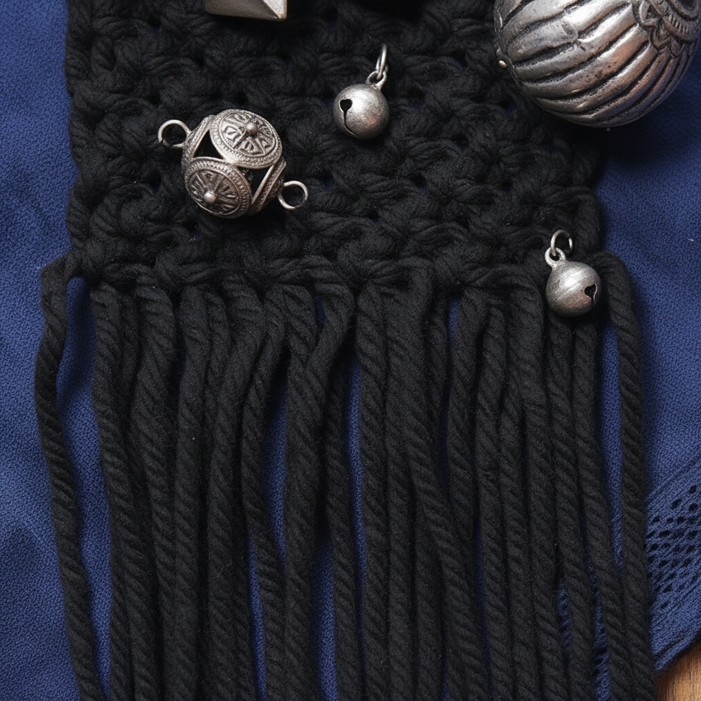 N04 Bib Bottom Edge & Tassel Transition