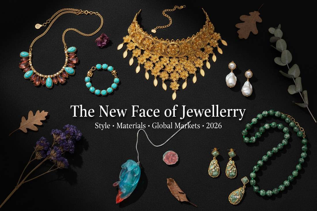 Global jewellery trends 2026 — iBrilliance collection editorial flat lay
