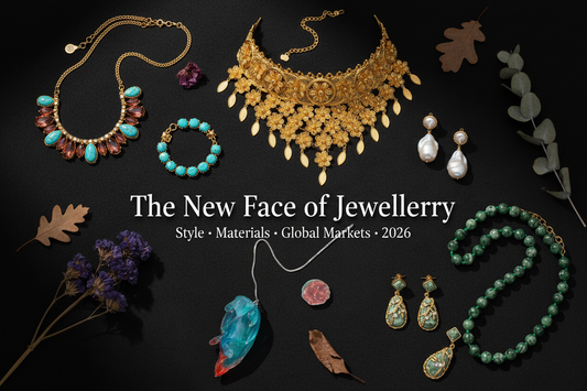Global jewellery trends 2026 — iBrilliance collection editorial flat lay