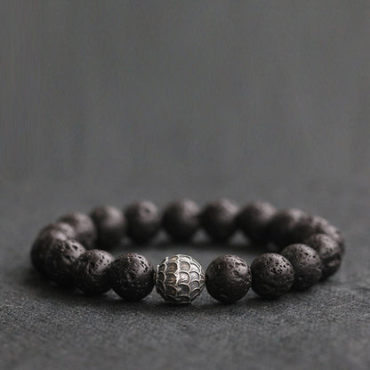 Men's Black Stone Volcanic Stone Jewelry Handheld Bracelet Fortune Bracelet