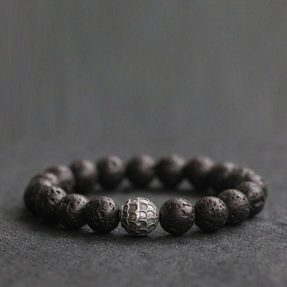 Men's Black Stone Volcanic Stone Jewelry Handheld Bracelet Fortune Bracelet