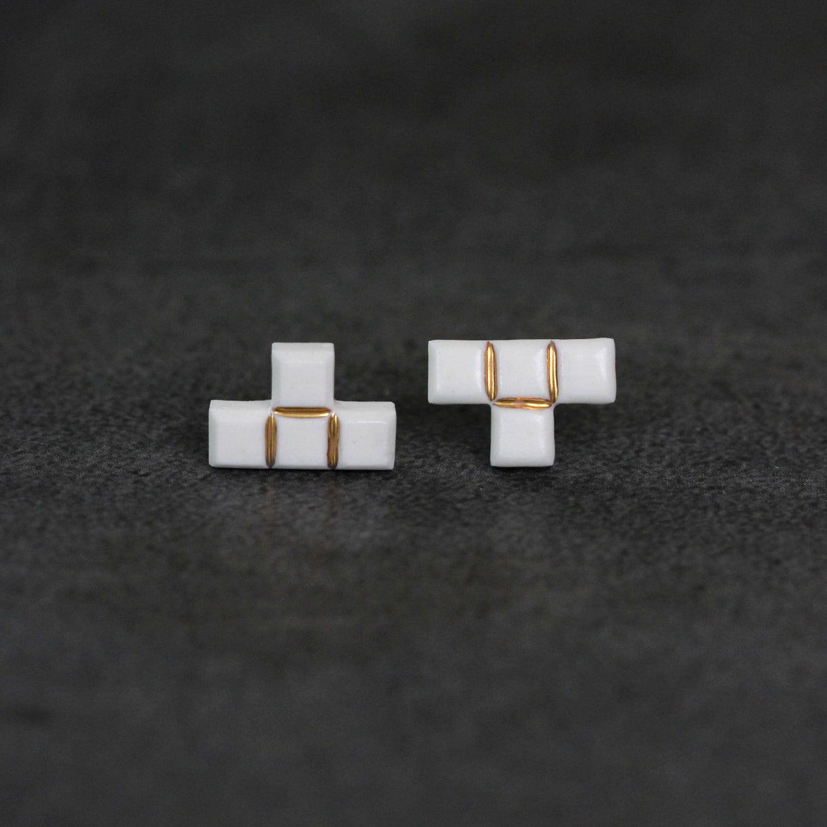 Ross Ceramic Block Earrings | Geometric Earrings ER17