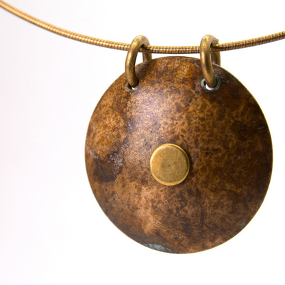 Oxidised Brass Circle Pendant | Necklace NK08
