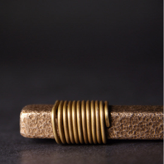 Textured Brass Bar Pendant Necklace | Necklace Q022 iBrilliance shop