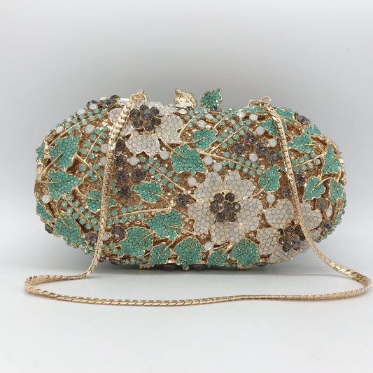 Crystal Rhinestone Evening Clutch Bag - Shimmering Gala Artistry | iBrilliance Accessories