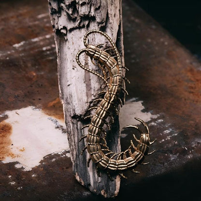 Wondrous Centipede Brooch | Brass Lost-Wax Cast Enamel Pin B02