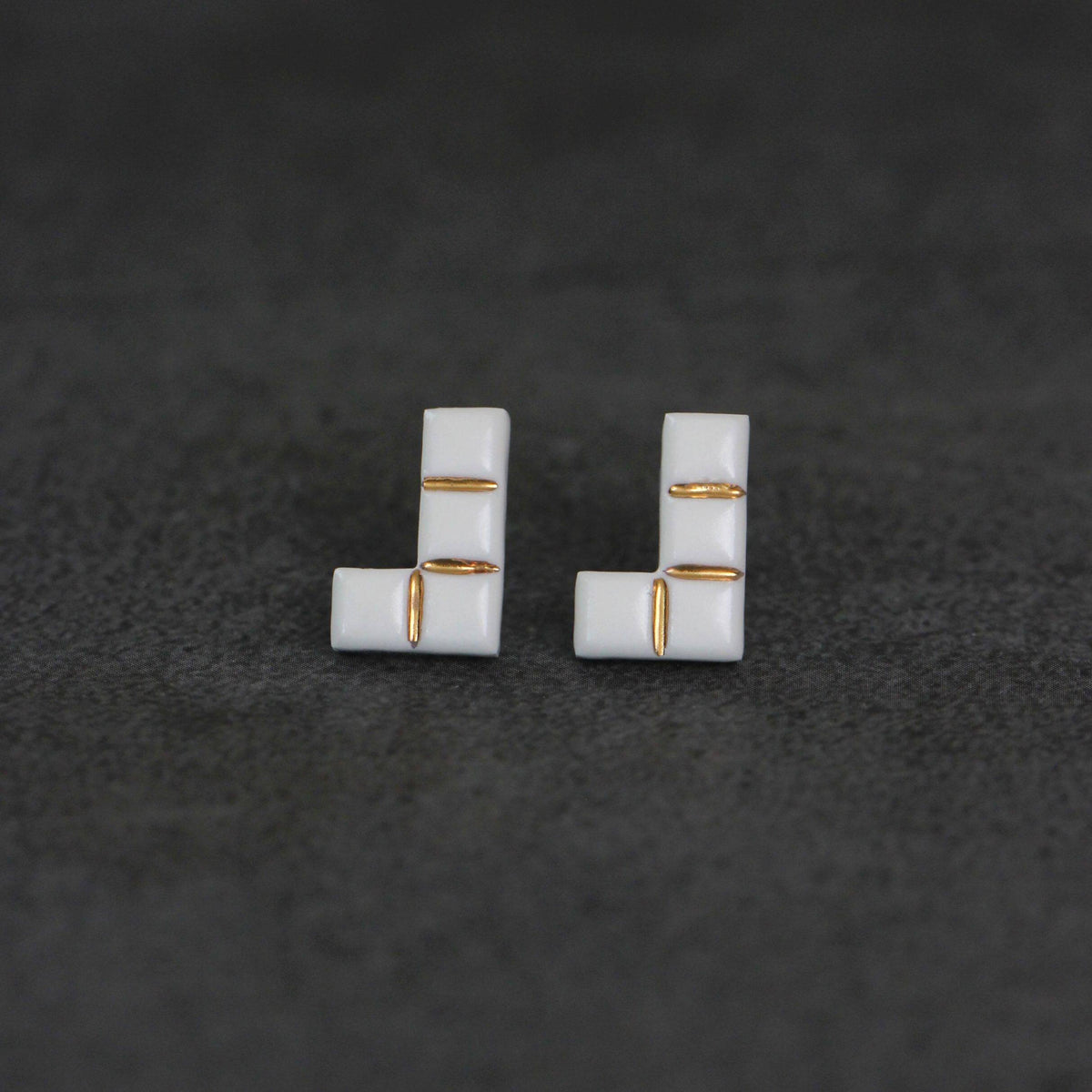 Ross Ceramic Block Earrings | Geometric Earrings ER17