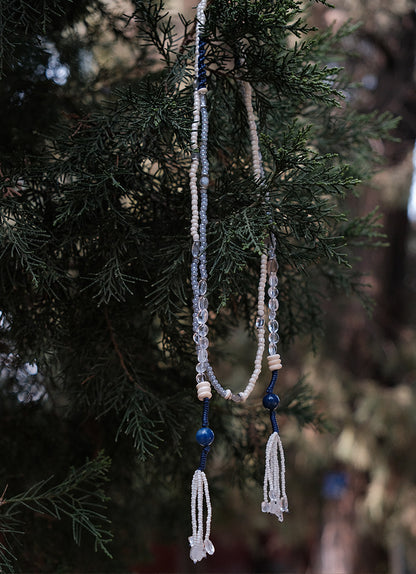 Clear Mind | Natural Stone Beaded Long Necklace N04