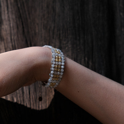 Between the Clouds | Handwoven Crystal Beaded Bracelet B03