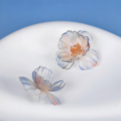 Mist | Sculptural Leather Flower Earrings E06