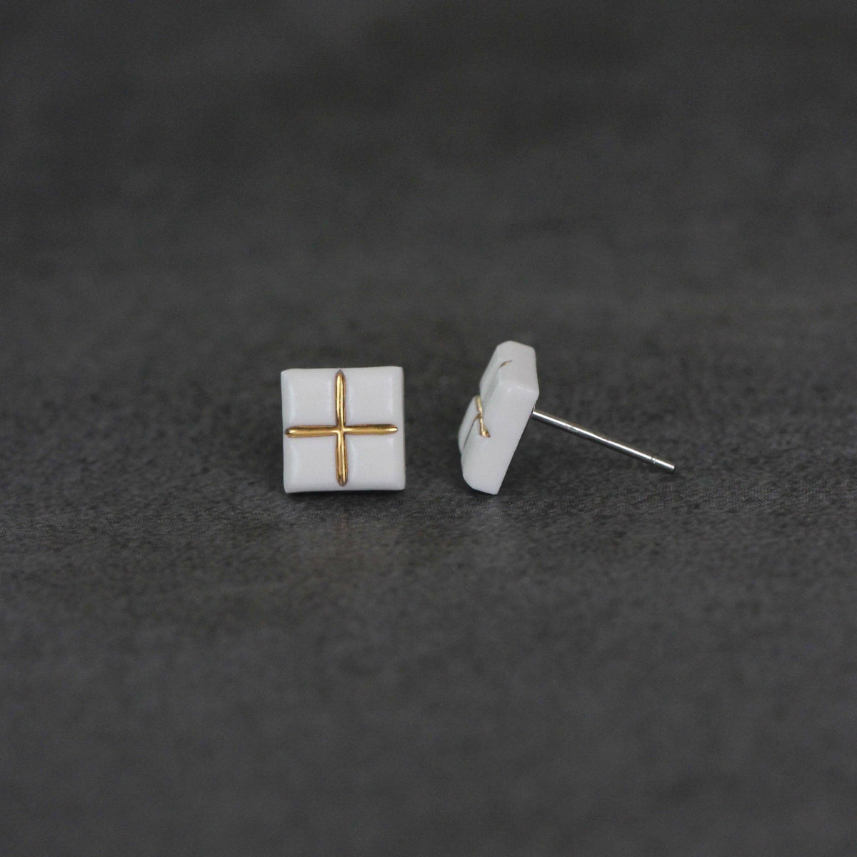 Ross Ceramic Block Earrings | Geometric Earrings ER17