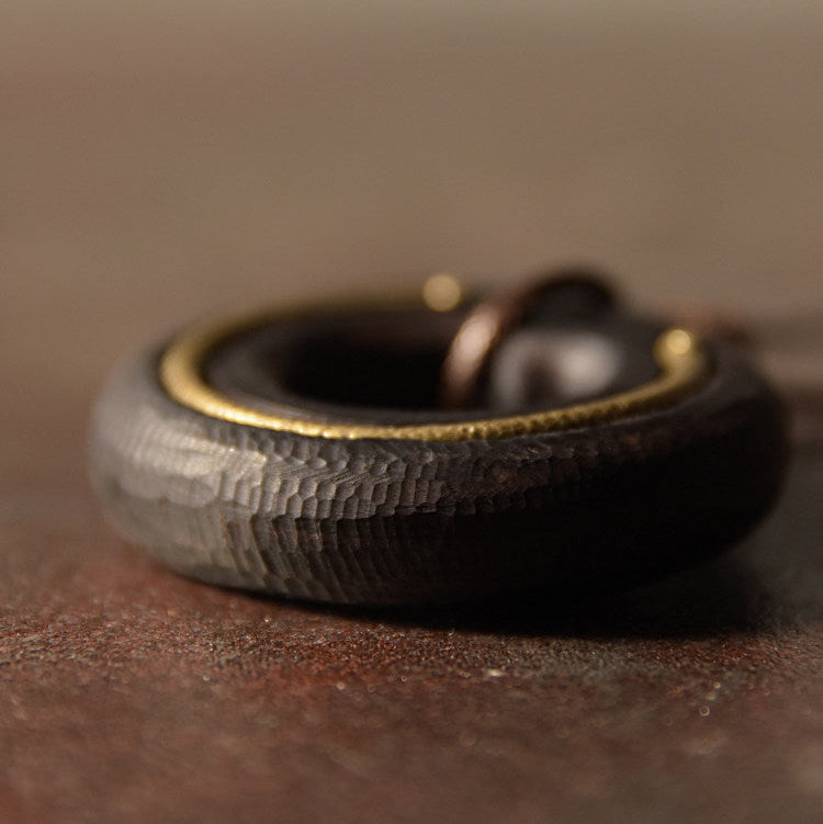 Ebony Wood Ring Pendant Necklace | Handcrafted Wooden Necklace N05