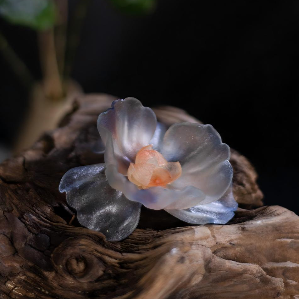 Mist | Sculptural Leather Flower Earrings E06