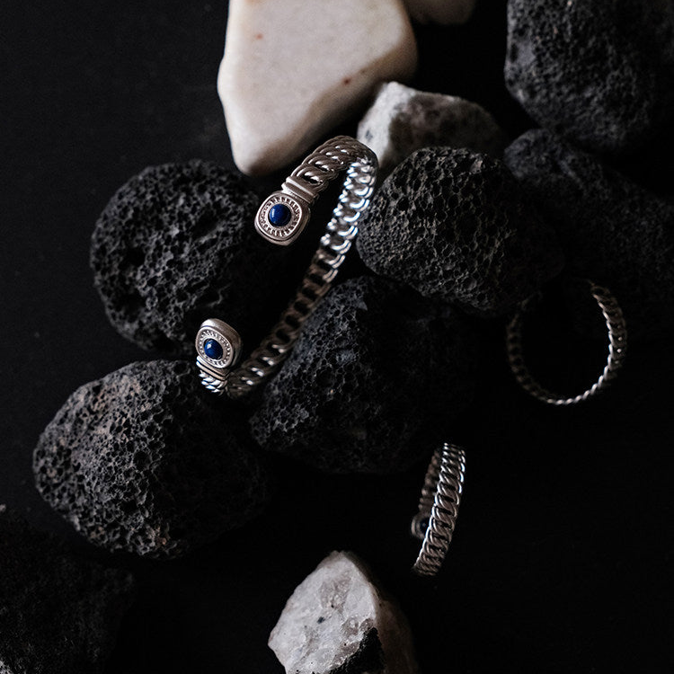 Still & Continuous | Lapis Lazuli Palm Branch Cuff Bracelet B05