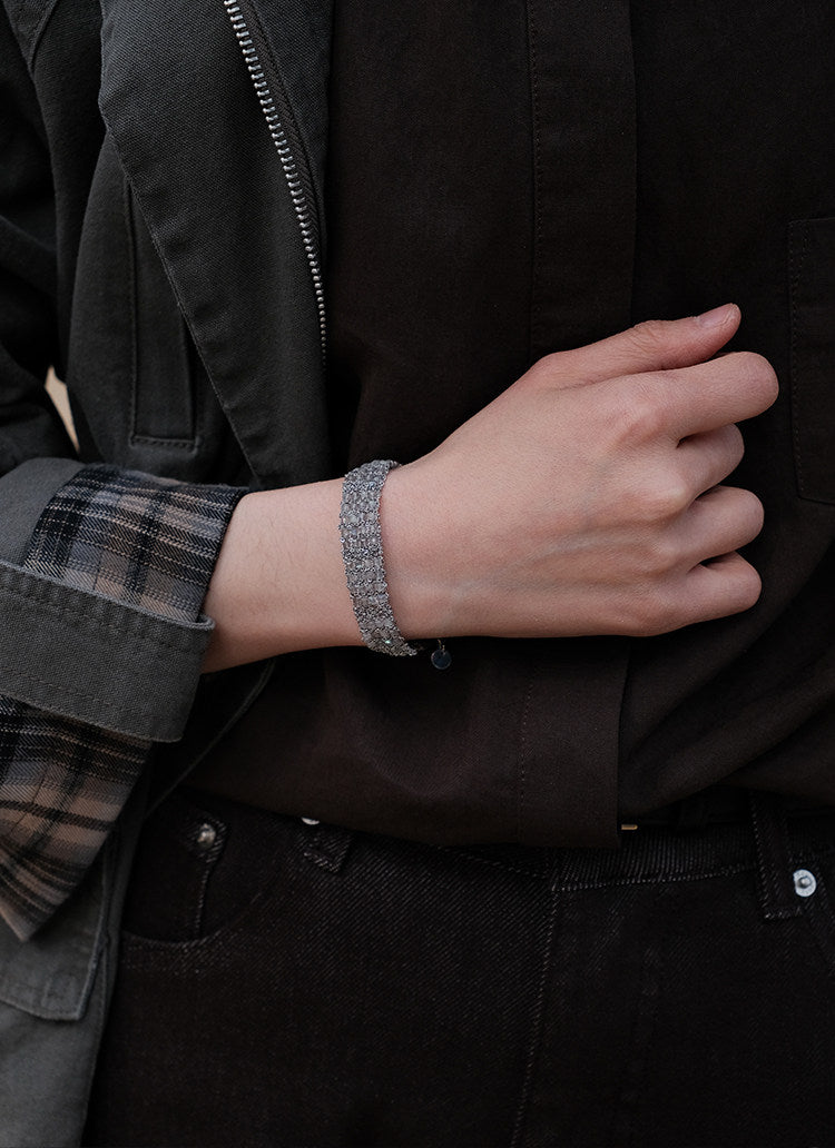 Between the Clouds | Handwoven Crystal Beaded Bracelet B03