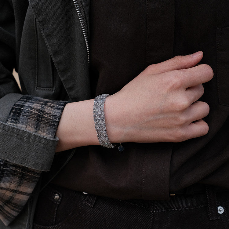 Between the Clouds | Handwoven Crystal Beaded Bracelet B03