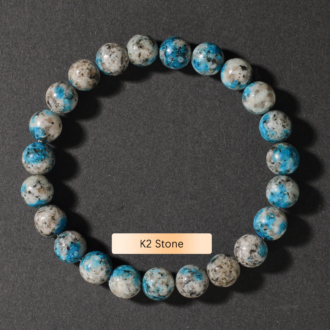 Crystal Bracelet Beads Natural Stone Bracelet Unisex Solid Color Simple Versatile Natural Stone Beads