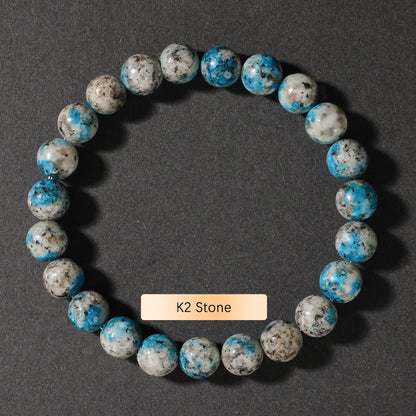 Crystal Bracelet Beads Natural Stone Bracelet Unisex Solid Color Simple Versatile Natural Stone Beads