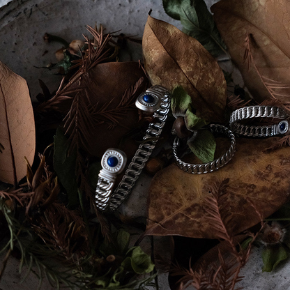 Still & Continuous | Lapis Lazuli Palm Branch Cuff Bracelet B05