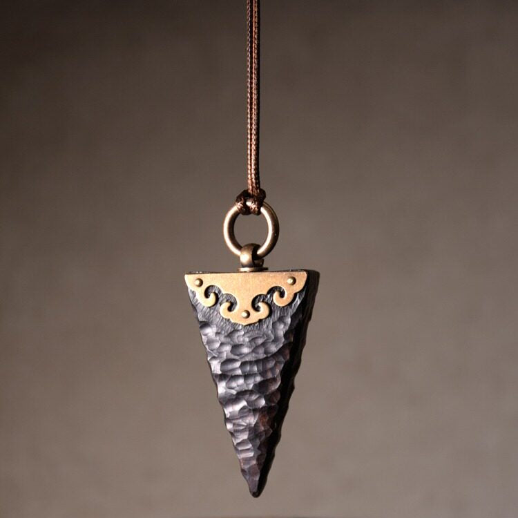Ebony Wood Arrow Pendant Necklace | Handcrafted Wooden Necklace N02