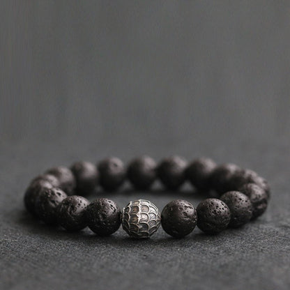 Men's Black Stone Volcanic Stone Jewelry Handheld Bracelet Fortune Bracelet