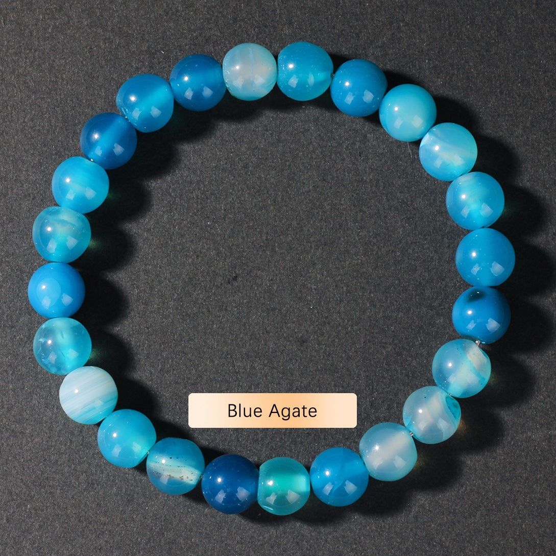 Crystal Bracelet Beads Natural Stone Bracelet Unisex Solid Color Simple Versatile Natural Stone Beads