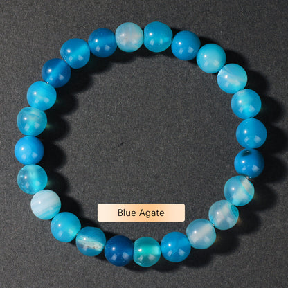 Crystal Bracelet Beads Natural Stone Bracelet Unisex Solid Color Simple Versatile Natural Stone Beads