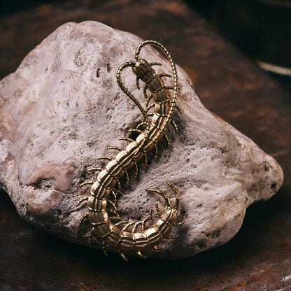Wondrous Centipede Brooch | Brass Lost-Wax Cast Enamel Pin B02