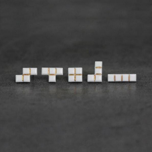 Ross Ceramic Block Earrings | Geometric Earrings ER17 iBrilliance