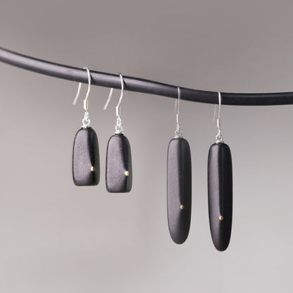 Ebony Wood Drop Earrings | Wooden Earrings ER04