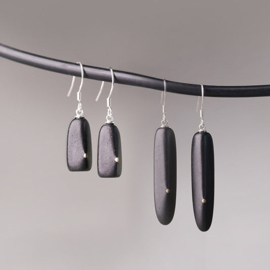 Ebony Wood Drop Earrings | Wooden Earrings ER04